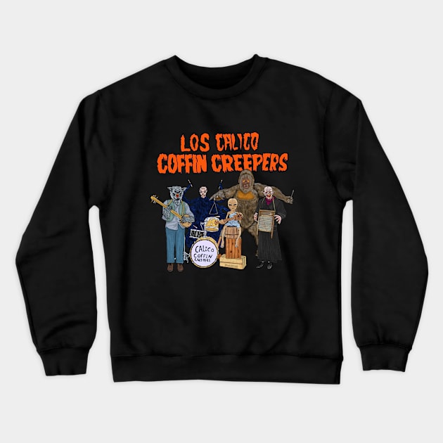 Los Calico Coffin Creepers Crewneck Sweatshirt by Darioramaart